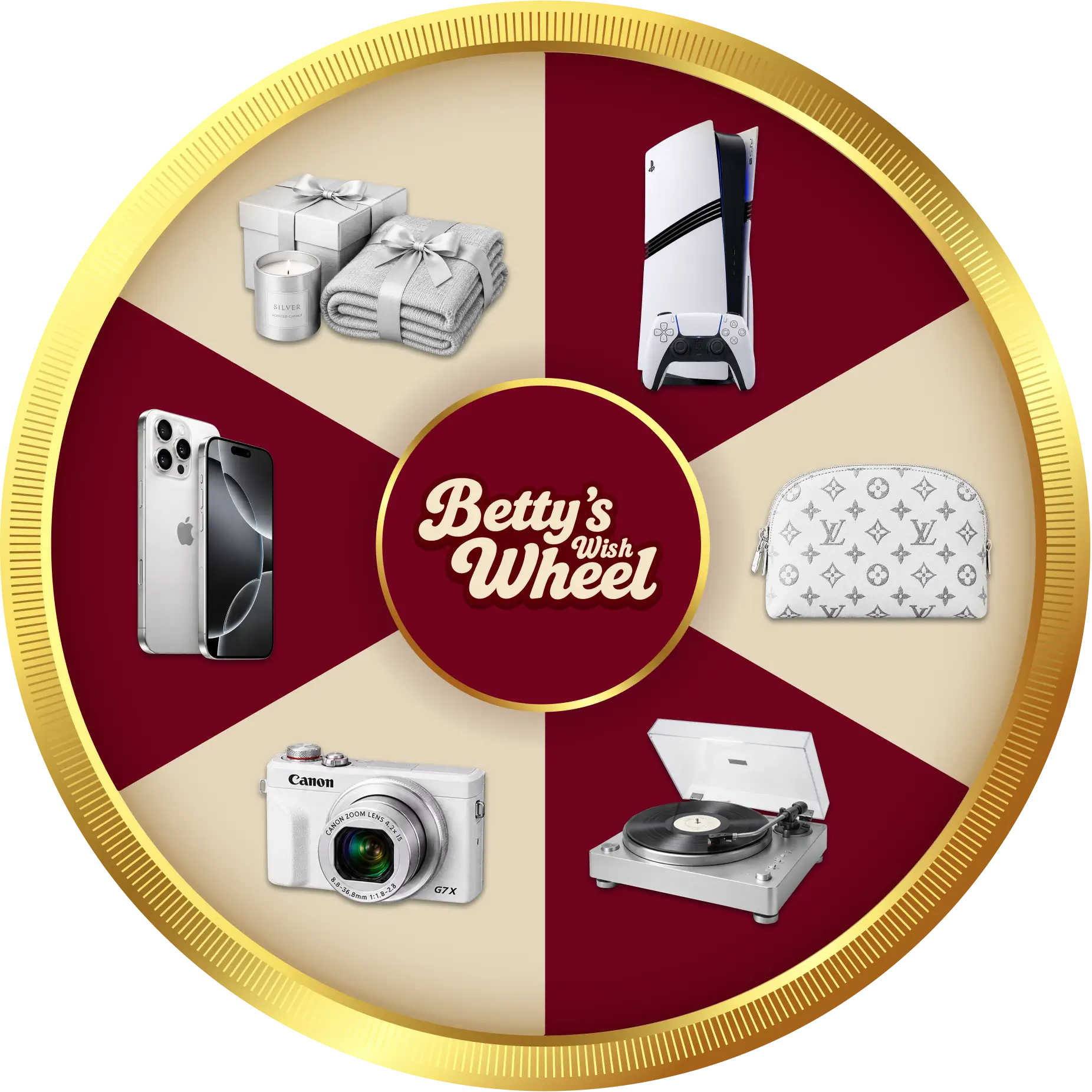Betty&rsquo;s Wish Wheel with prizes